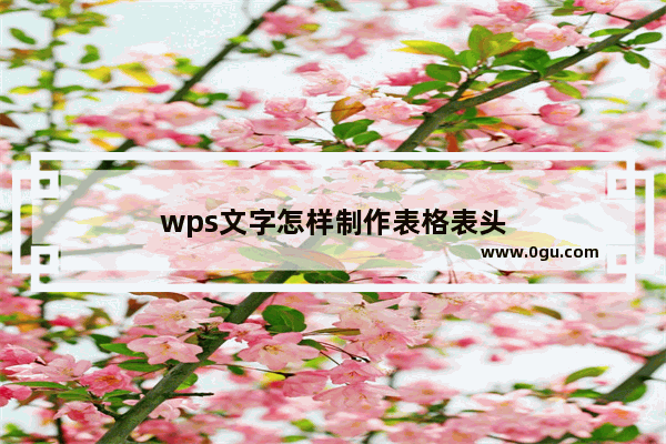 wps文字怎样制作表格表头