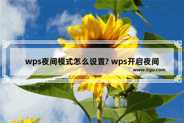 wps夜间模式怎么设置? wps开启夜间模式的教程