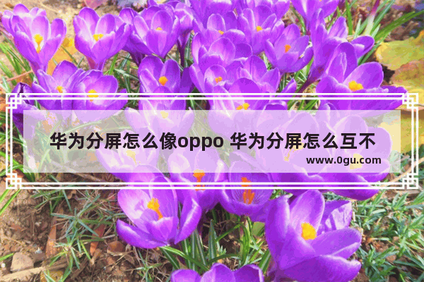 华为分屏怎么像oppo 华为分屏怎么互不影响