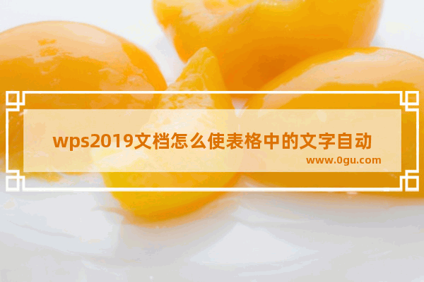 wps2019文档怎么使表格中的文字自动调整？