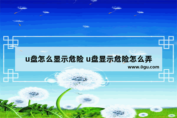 u盘怎么显示危险 u盘显示危险怎么弄