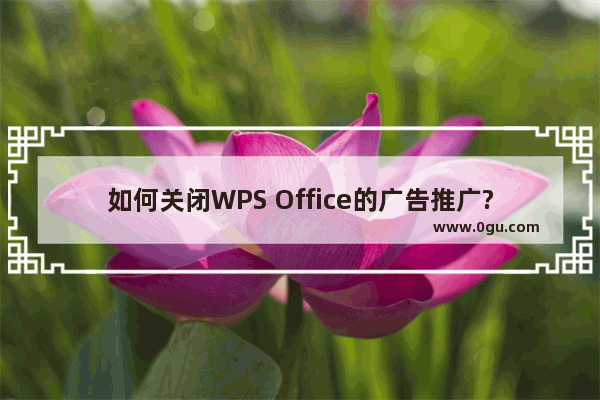 如何关闭WPS Office的广告推广?