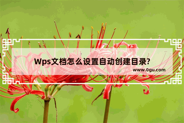 Wps文档怎么设置自动创建目录?