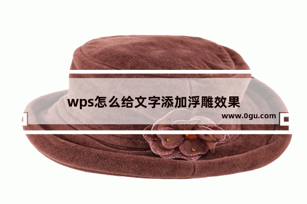 wps怎么给文字添加浮雕效果