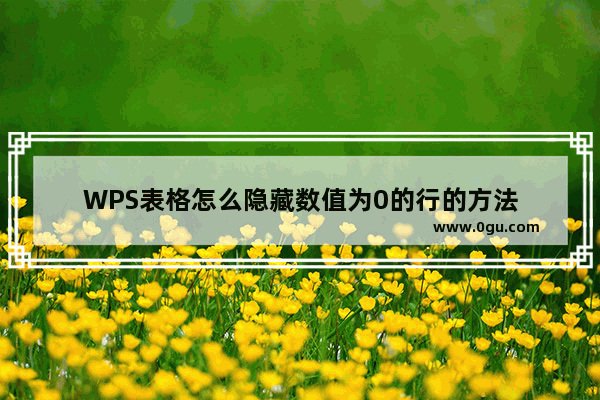 WPS表格怎么隐藏数值为0的行的方法