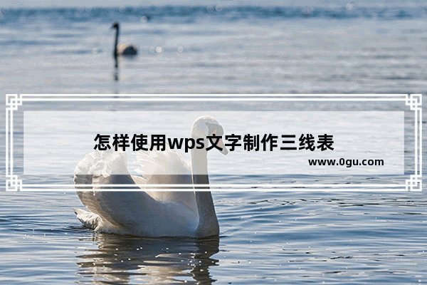 怎样使用wps文字制作三线表