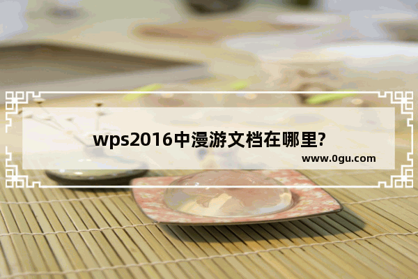 wps2016中漫游文档在哪里?