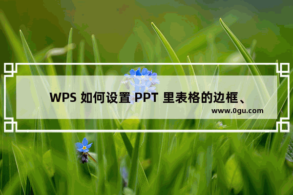 WPS 如何设置 PPT 里表格的边框、线型和特效