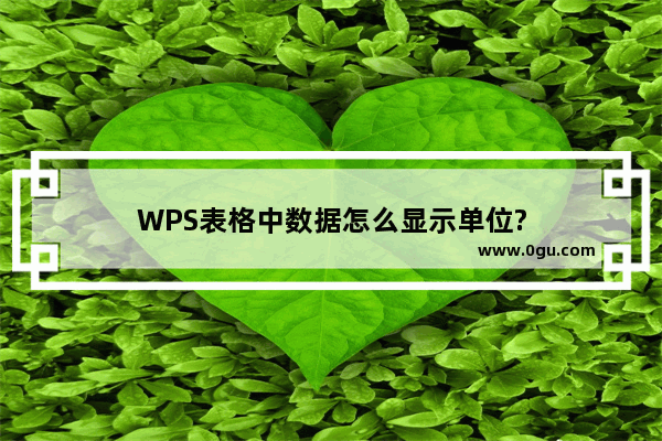 WPS表格中数据怎么显示单位?