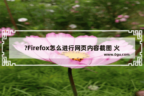 ?Firefox怎么进行网页内容截图 火狐浏览器中进行截图操作的方法教程