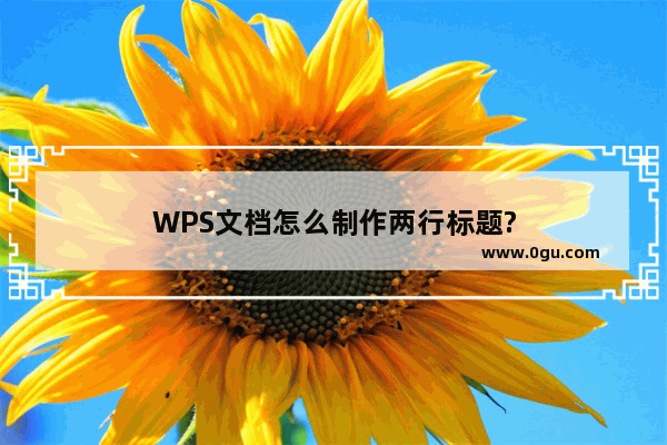 WPS文档怎么制作两行标题?