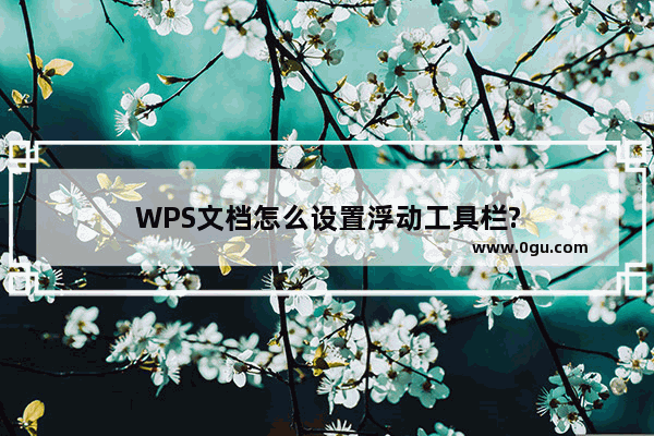 WPS文档怎么设置浮动工具栏?