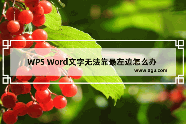 WPS Word文字无法靠最左边怎么办 WPS Word文字无法靠最左边的解决方法