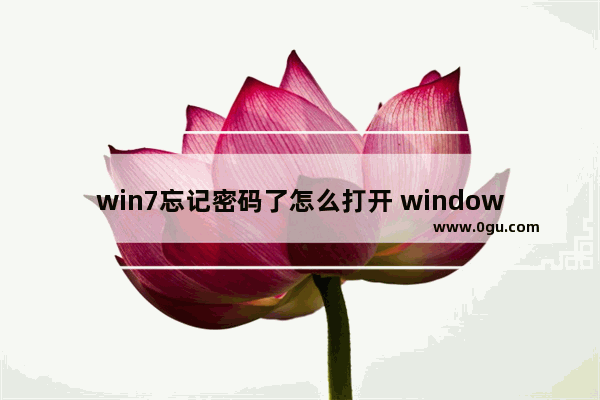 win7忘记密码了怎么打开 windows7忘记密码了怎么打开