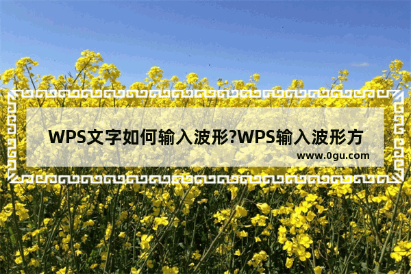 WPS文字如何输入波形?WPS输入波形方法