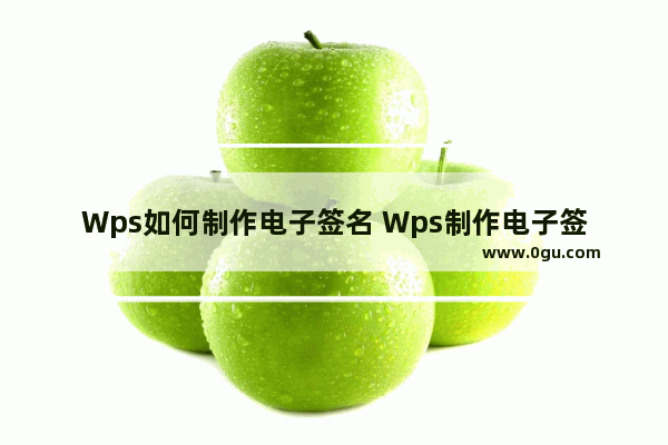 Wps如何制作电子签名 Wps制作电子签名的教程