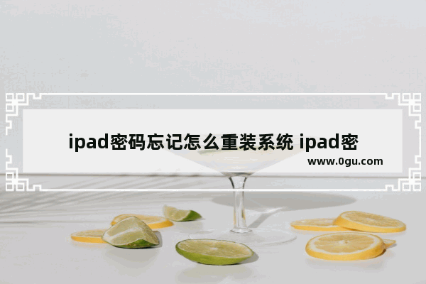 ipad密码忘记怎么重装系统 ipad密码忘记怎么重装系统教程