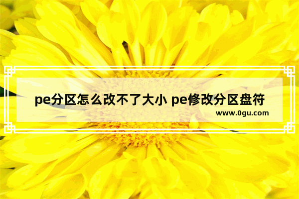 pe分区怎么改不了大小 pe修改分区盘符