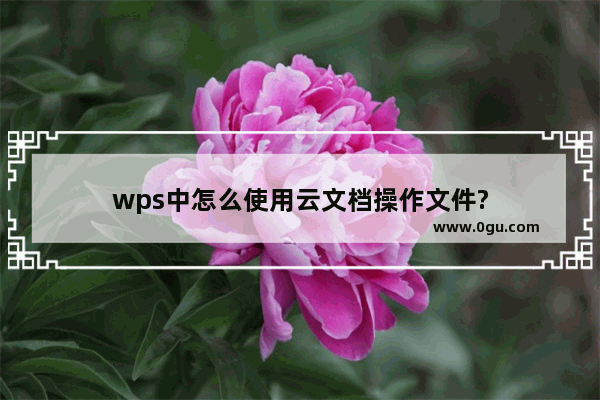 wps中怎么使用云文档操作文件?