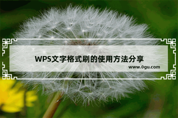 WPS文字格式刷的使用方法分享