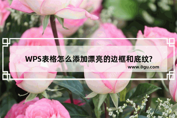 WPS表格怎么添加漂亮的边框和底纹?