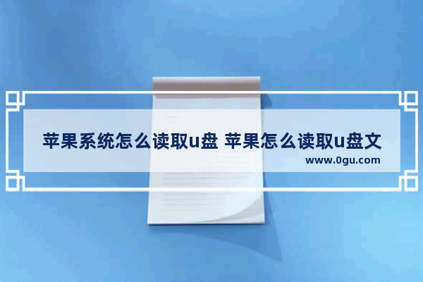 苹果系统怎么读取u盘 苹果怎么读取u盘文件