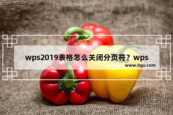 wps2019表格怎么关闭分页符？wps2019表格关闭显示分页符方法