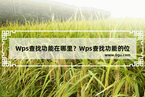 Wps查找功能在哪里？Wps查找功能的位置和使用方法