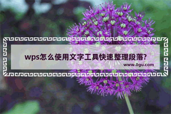 wps怎么使用文字工具快速整理段落?