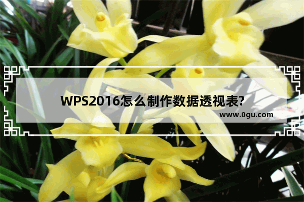 WPS2016怎么制作数据透视表?