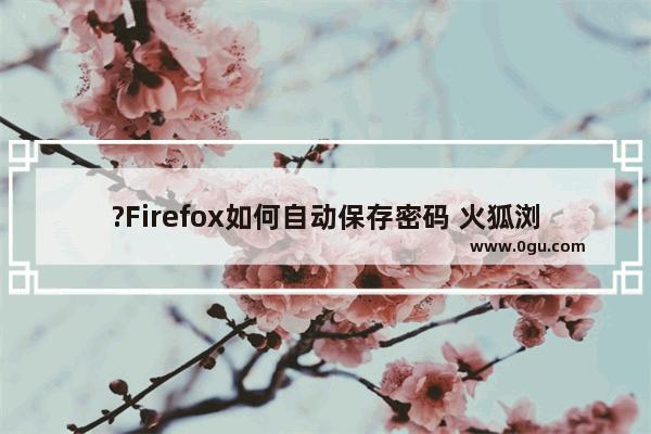 ?Firefox如何自动保存密码 火狐浏览器中保存账号密码的方法教程