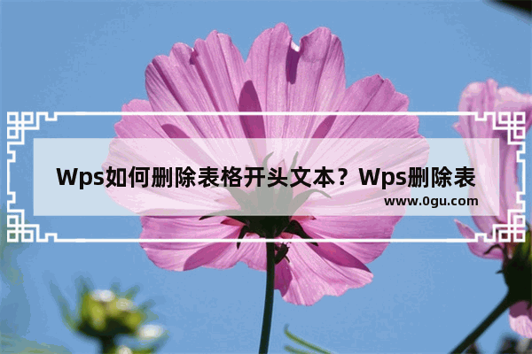 Wps如何删除表格开头文本？Wps删除表格开头文本的方法