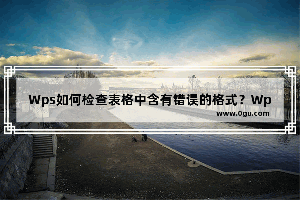 Wps如何检查表格中含有错误的格式？Wps检查表格中含有错误的格式方法