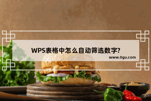 WPS表格中怎么自动筛选数字?