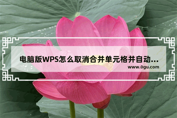 电脑版WPS怎么取消合并单元格并自动填充