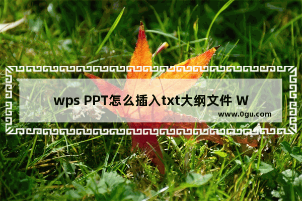 wps PPT怎么插入txt大纲文件 WPS PPT插入TXT大纲文件的方法