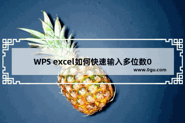 WPS excel如何快速输入多位数0