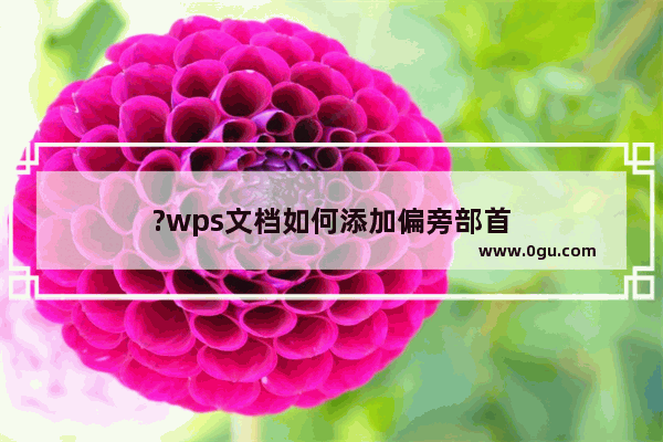 ?wps文档如何添加偏旁部首