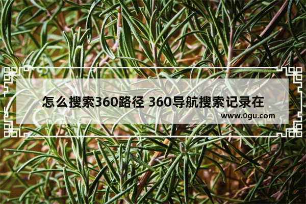 怎么搜索360路径 360导航搜索记录在哪