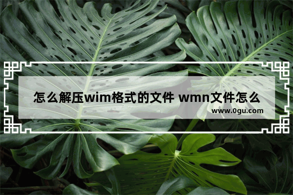 怎么解压wim格式的文件 wmn文件怎么解压