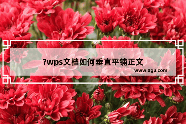 ?wps文档如何垂直平铺正文