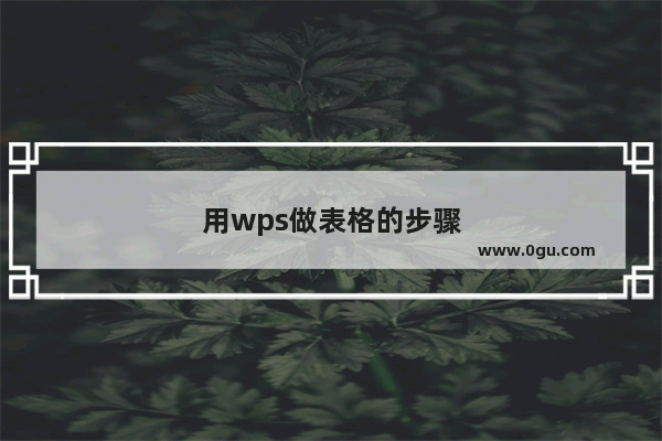 用wps做表格的步骤