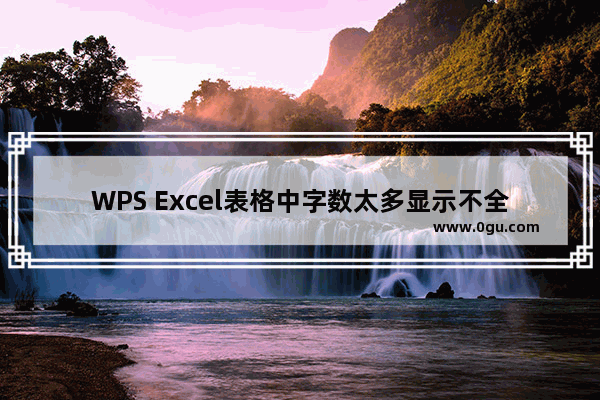 WPS Excel表格中字数太多显示不全怎么解决