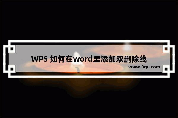 WPS 如何在word里添加双删除线