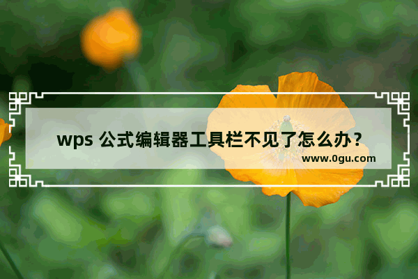 wps 公式编辑器工具栏不见了怎么办？