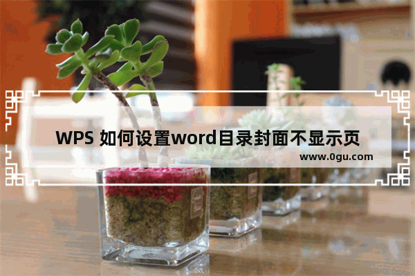 WPS 如何设置word目录封面不显示页码