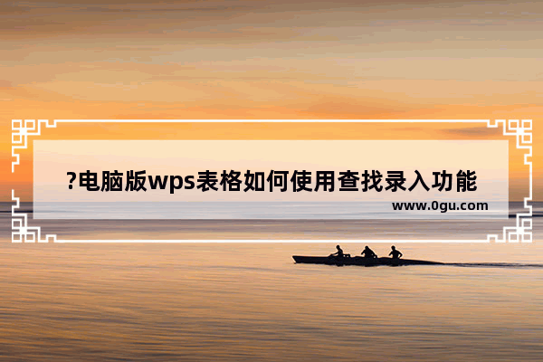 ?电脑版wps表格如何使用查找录入功能