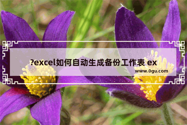 ?excel如何自动生成备份工作表 excel表格自动生成备份文件的方法