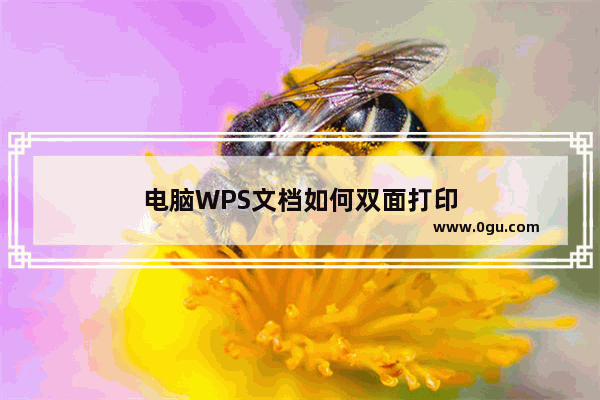 电脑WPS文档如何双面打印