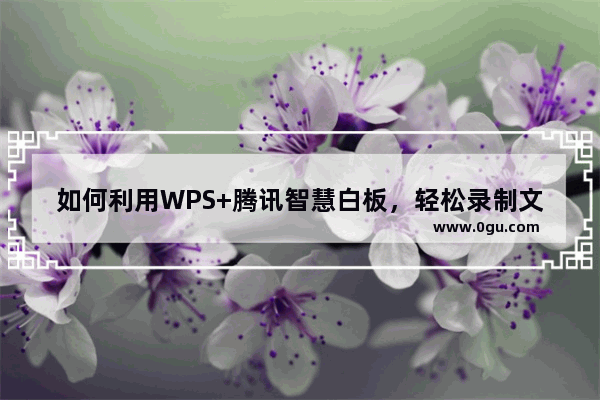 如何利用WPS+腾讯智慧白板，轻松录制文档讲解手写微视频